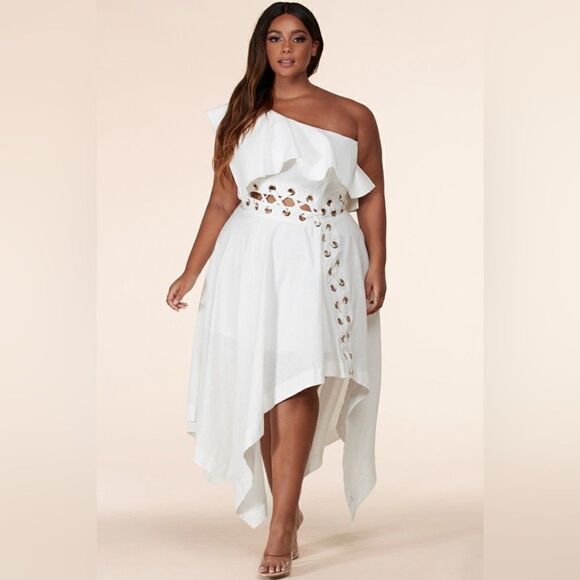 ❤️NEW L’atise by Amy Plus Size One Shoulder Dresses SIZE XL - Picture 2 of 11